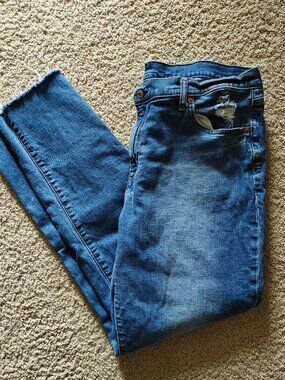 Gap Distressed Mid Rise Jeans - 33 Waist - 16 Tall